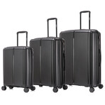 DUKAP Airley Lightweight Hardside Spinner 3 Piece Luggage Set  20"/24"/28" // Black