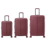 DUKAP Airley Lightweight Hardside Spinner 3 Piece Luggage Set  20"/24"/28" // Wine