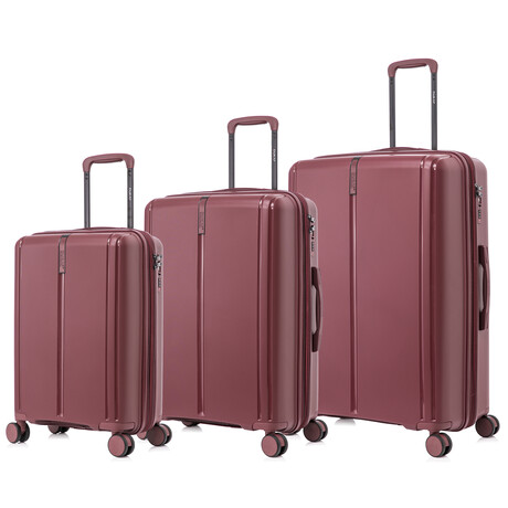 DUKAP Airley Lightweight Hardside Spinner 3 Piece Luggage Set  20"/24"/28" // Wine