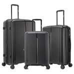 DUKAP Airley Lightweight Hardside Spinner 3 Piece Luggage Set  20"/24"/28" // Black