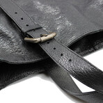 Leather Handle Bag (Black)