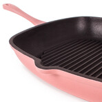 11" Cast Iron Square Grill Pan (Pink)