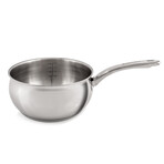 BergHOFF Belly Shape 18/10 Stainless Steel 8" Sauce Pan with Glass Lid, 3.2qt.