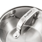 BergHOFF Belly Shape 18/10 Stainless Steel 6.25" Sauce Pan with Glass Lid, 1.5qt.