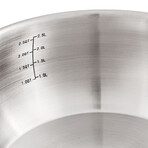 BergHOFF Belly Shape 18/10 Stainless Steel 8" Sauce Pan with Glass Lid, 3.2qt.