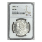 1880 S Morgan Dollar Ngc Ms 63 Back Toning # 007