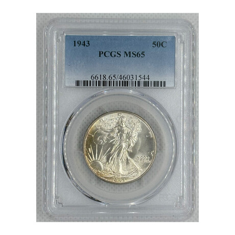 1943 P Walking Liberty Half Dollar Pcgs Ms 65 # 544