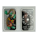 2024 Year Of The Dragon Colored Silver Ounce Rectangle