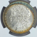 1886 P Morgan Dollar Ngc Ms 63 Iridium Toning Back # 007 // 20 Mil