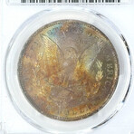 1883 O Morgan Dollar Pcgs Ms 63 Iridium Toning Back # 387 // 8.75 Mil