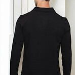 Johnny Collar Sweater // Black (S)