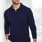 Johnny Collar Sweater // Dark Blue (S)