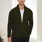 Notch Collar Cardigan // Khaki (S)