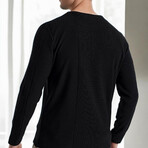 Wide Crewneck Sweater // Black (S)