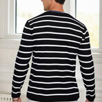 Striped Crewneck Sweater // Black (S)