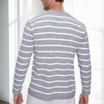 Striped Crewneck Sweater // Gray (S)