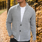 Notch Collar Cardigan // Gray (S)