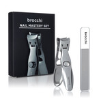 Grooming Essentials Set - Travel Trim, Nail Mastery Clipper & File Kit, and Nose Trimmer // Black/Blue