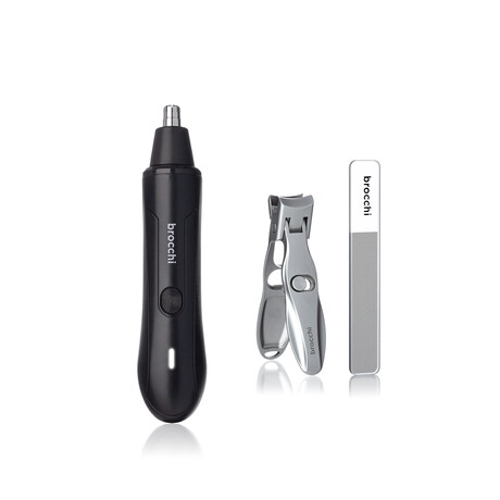 Nail Clipper, File and Nose Trimmer Set // Black