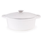 Cast Iron 8qt. Oval Dutch Oven 13" with Lid (White)