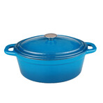 Cast Iron 8qt. Oval Dutch Oven 13" with Lid (Blue)