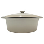 Cast Iron 8qt. Oval Dutch Oven 13" with Lid (Cream)