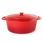 Cast Iron 8qt. Oval Dutch Oven 13" with Lid (Red)