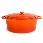 Cast Iron 8qt. Oval Dutch Oven 13" with Lid (Red)