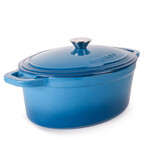 Cast Iron 8qt. Oval Dutch Oven 13" with Lid (Blue)