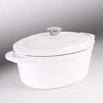 Cast Iron 8qt. Oval Dutch Oven 13" with Lid (Cream)