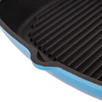 11" Cast Iron Square Grill Pan (Blue)