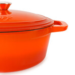 Cast Iron 8qt. Oval Dutch Oven 13" with Lid (Red)