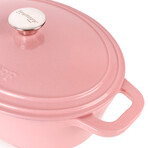 Cast Iron 8qt. Oval Dutch Oven 13" with Lid (Pink)