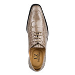 Liam // Crocodile Print  Leather Lace Up Oxford Dress Shoes // Morse (US: 13)