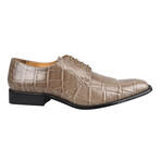 Liam // Crocodile Print  Leather Lace Up Oxford Dress Shoes // Morse (US: 10)