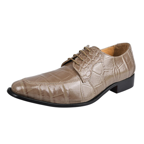 Liam // Crocodile Print  Leather Lace Up Oxford Dress Shoes // Morse (US: 8.5)