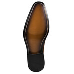 Bennett // Mens Ostrich Leg Print Genuine Leathe // Brown (US: 8.5)