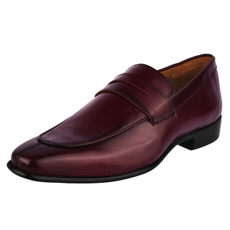 Charles // Leather Loafer Shoes // Burgundy (US: 9.5)