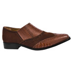 Bennett // Mens Ostrich Leg Print Genuine Leathe // Brown (US: 12)