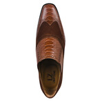 Bennett // Mens Ostrich Leg Print Genuine Leathe // Brown (US: 9)