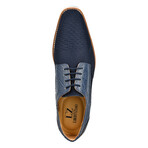 Gutta  // Mens Leather And Textile Lizard Print Casual Dress Shoes // Navy (US: 9)