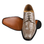 Liam // Crocodile Print  Leather Lace Up Oxford Dress Shoes // Morse (US: 13)