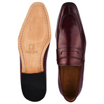 Charles // Leather Loafer Shoes // Burgundy (US: 10.5)