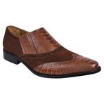 Bennett // Mens Ostrich Leg Print Genuine Leathe // Brown (US: 12)