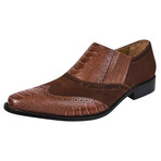 Bennett // Mens Ostrich Leg Print Genuine Leathe // Brown (US: 8.5)