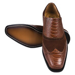 Bennett // Mens Ostrich Leg Print Genuine Leathe // Brown (US: 12)