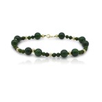 14K Yellow Gold Jade Bracelet // 7.5" // Pre-Owned