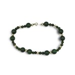 14K Yellow Gold Jade Bracelet // 7.5" // Pre-Owned