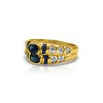 14K Yellow Gold Sapphire + Diamond Ring // Ring Size: 8 // Pre-Owned