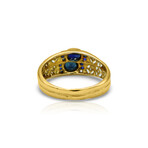 14K Yellow Gold Sapphire + Diamond Ring // Ring Size: 8 // Pre-Owned